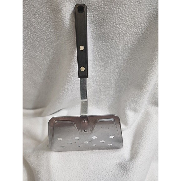 Ekco Forge Vtg. Flipper Lifter Wide Spatula Black Handle Stainless Steel USA BIG - Picture 4 of 4
